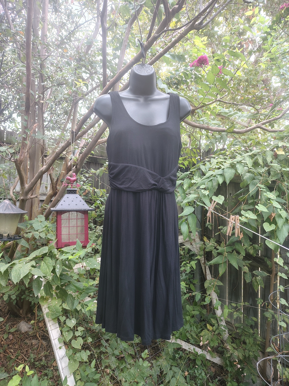 Soma Black Sleeveless Twist-Waist Midi Dress